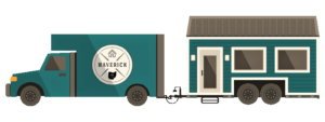 tiny home trailer and truck maverick